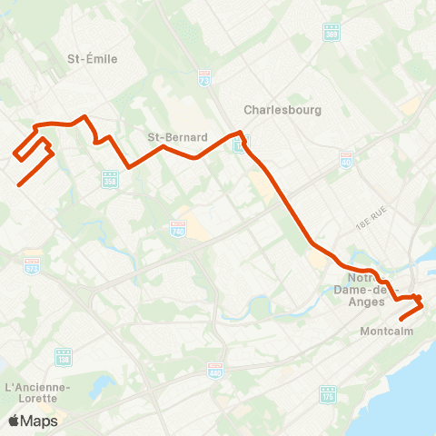 RTC Colline Parlementaire - Loretteville Sud map