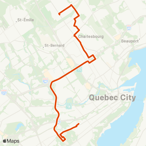 RTC Cégep Garneau via Univ. Laval - Orsainville map