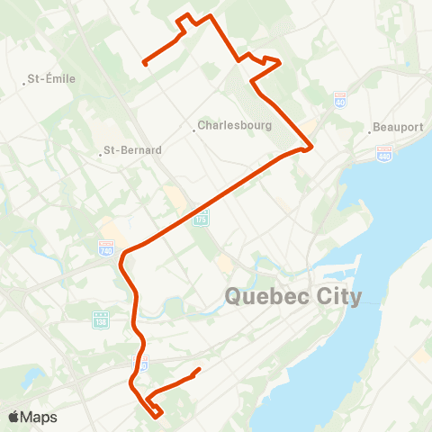 RTC Cégep Garneau via Univ. Laval - Orsainville map