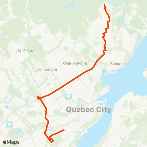 RTC Cégep Garneau via Univ. Laval - Ste-Thérèse-de-Lisieux map