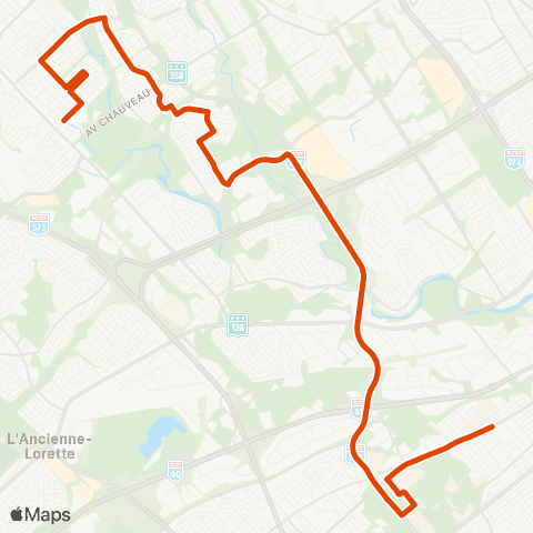 RTC Cégep Garneau via Univ. Laval - Neufchâtel map