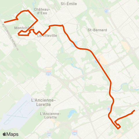 RTC Cégep Garneau via Univ. Laval - Loretteville map