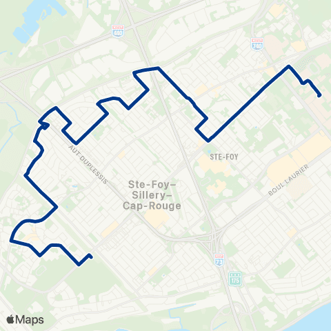 RTC Université Laval - Terminus Pie-XII map