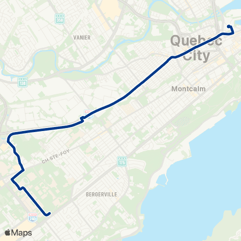 RTC Terminus Gare-du-Palais - Uni Laval map