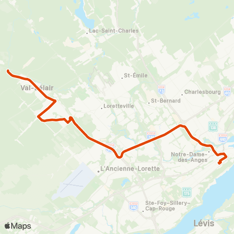 RTC Colline Parlementaire - Val-Bélair map
