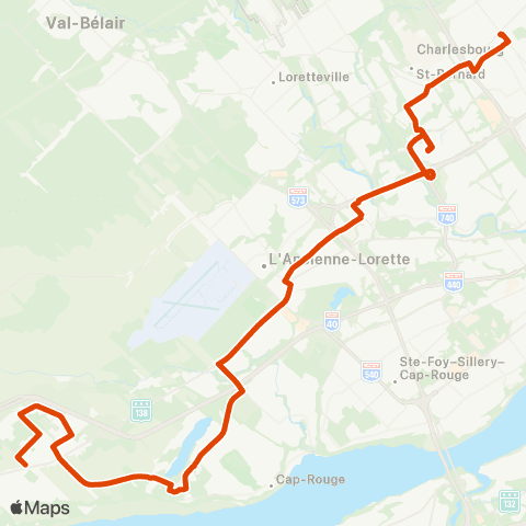 RTC Parc Industriel François-Leclerc - Terminus Charlesbourg map