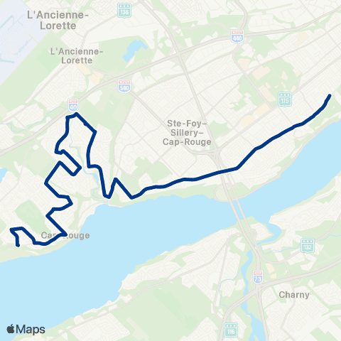 RTC Lignes scolaires Collège Jésus-Marie de Sillery - St-Félix / des Bernaches map