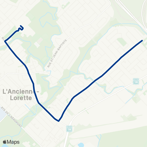 RTC Lignes scolaires École Sec. Polyvalente de l'Ancienne-Lorette - Michelet / St-Jean-Baptiste map