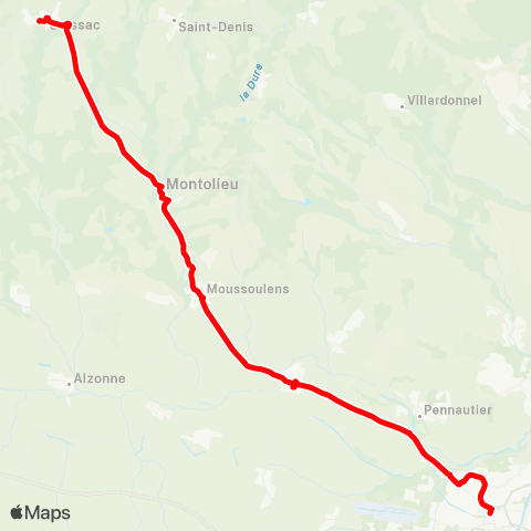 RTCA Saissac - Carcassonne map