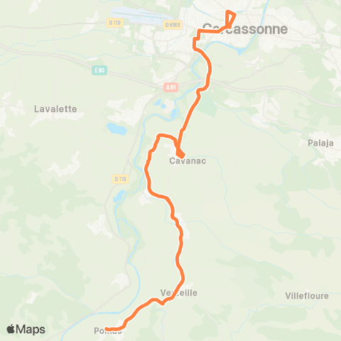 RTCA Verzeille - Carcassonne map