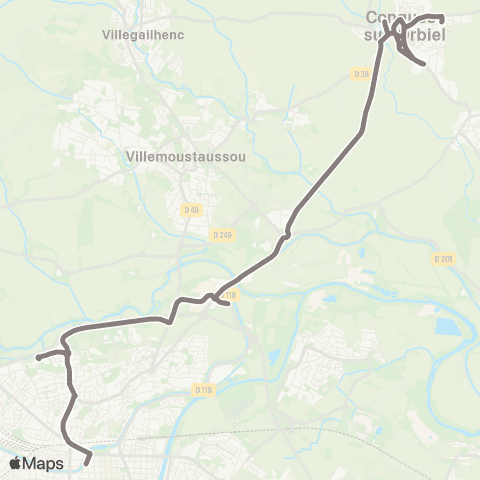 RTCA Conques sur Orbiel - Carcassonne map