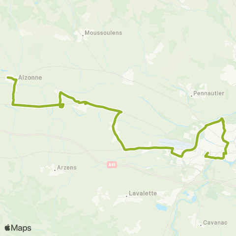 RTCA Alzonne-Carcassonne map