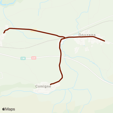 RTCA Douzens - Comigne - Collège Capendu map