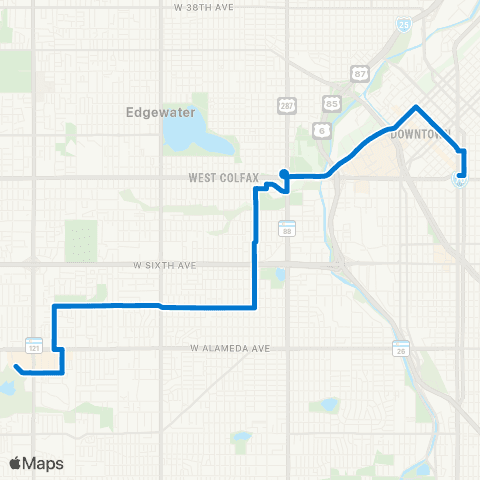 RTD West 1st Avenue map