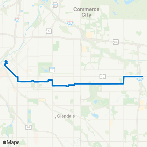 RTD East 12th Avenue map