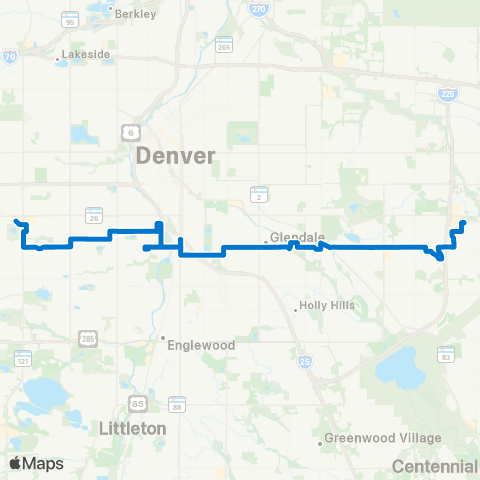 RTD Mississippi Avenue map