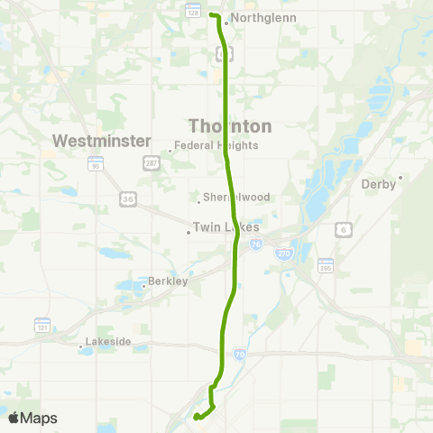 RTD Wagon Road / Thornton Express map