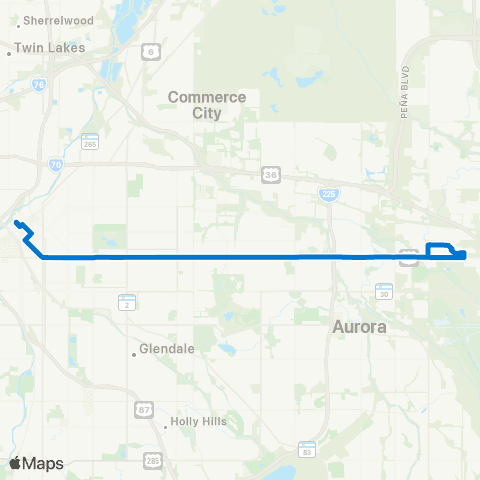 RTD East Colfax Avenue map