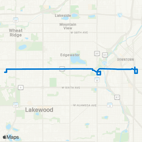 RTD West Colfax Avenue map