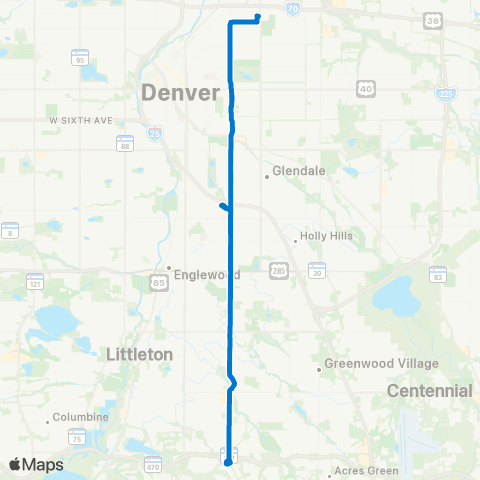 RTD University Blvd map