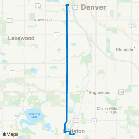 RTD South Federal Blvd map