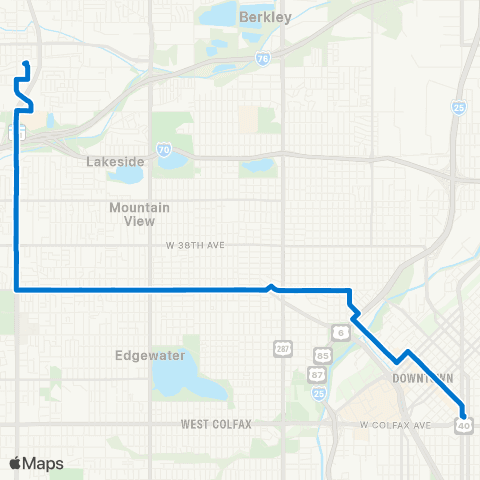 RTD West 32nd Avenue map