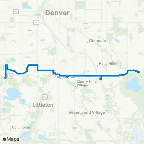 RTD Hampden Avenue map