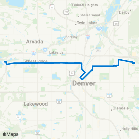RTD West 38th Avenue map