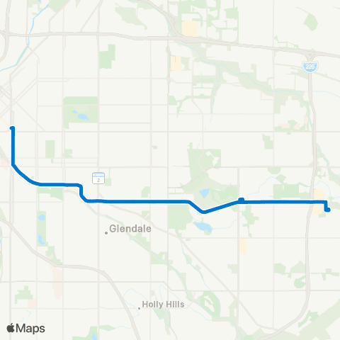RTD East Alameda Limited map