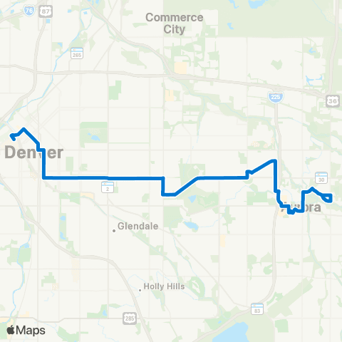 RTD East 6th Avenue map