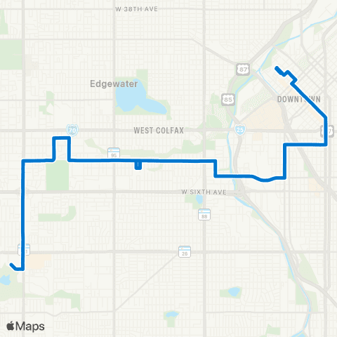 RTD West 10th Avenue map