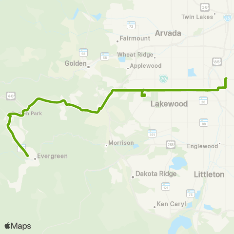 RTD Evergreen / Denver map