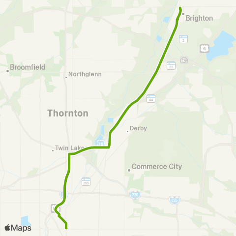 RTD Brighton / Denver Express map
