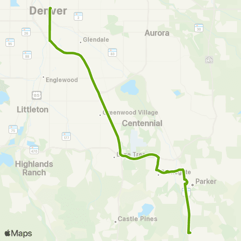 RTD Parker / Denver map
