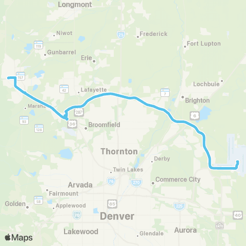 RTD Boulder / Denver Airport map