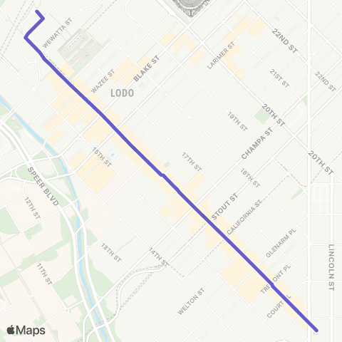 RTD 16th Street FreeRide map
