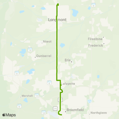 RTD Longmont / Broomfield map