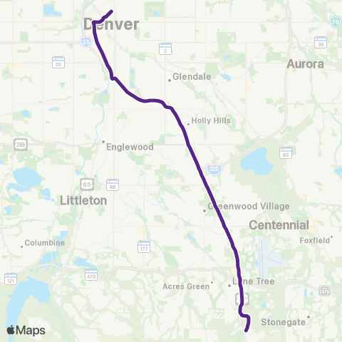 RTD Union Station - RidgeGate Pkwy map