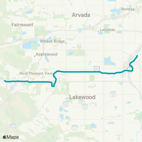 RTD Union Sta - Jeff Cty Govt Ctr / Golden map