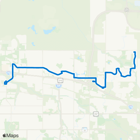 RTD Montbello via Albrook / GVR map