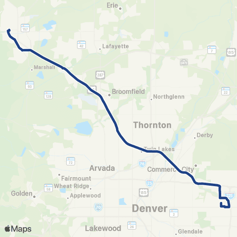 RTD Boulder - Anschutz map