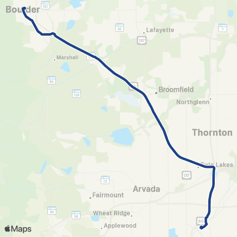 RTD Denver - Boulder Station Express map