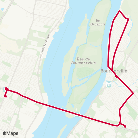 RTL Boucherville / Terminus Radisson map