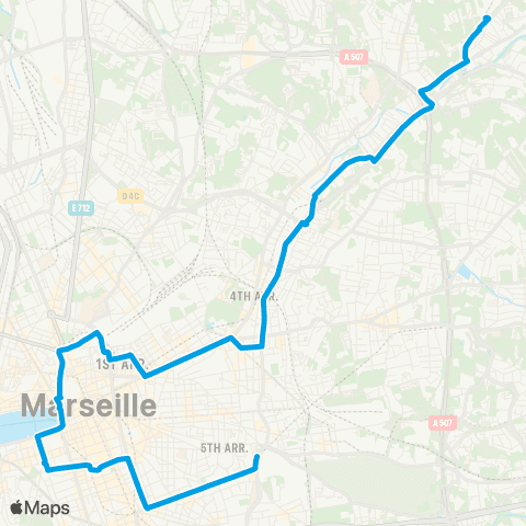 RTM Métro la Rose - Métro la Timone map