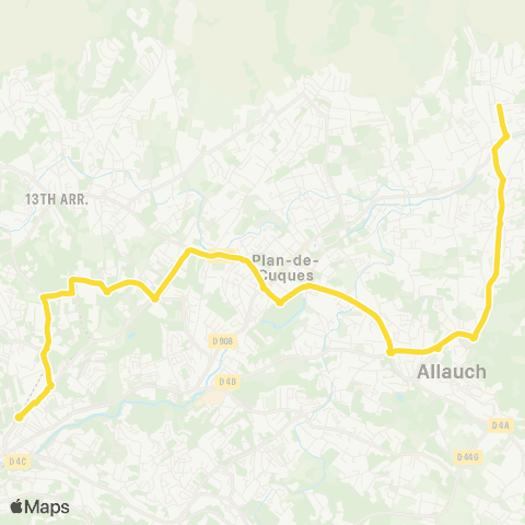 RTM Métro la Rose - Allauch Côtes Rôties map