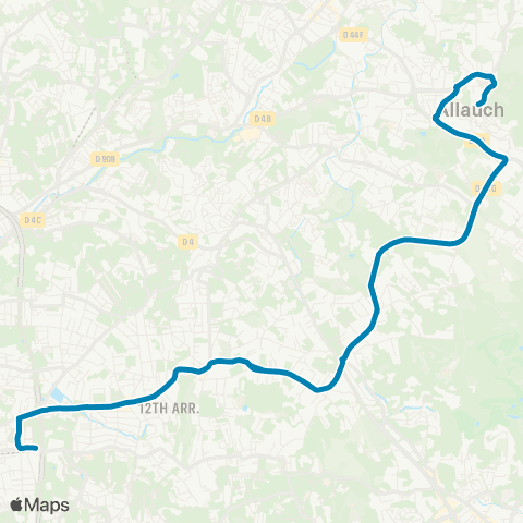 RTM Métro la Fourragère - Allauch Village map