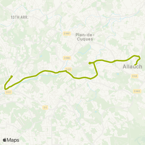 RTM Métro la Rose - Allauch Village map