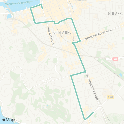 RTM Vieux-Port Ballard - Métro Rond Point du Prado map