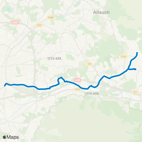 RTM Métro la Timone - la Treille map