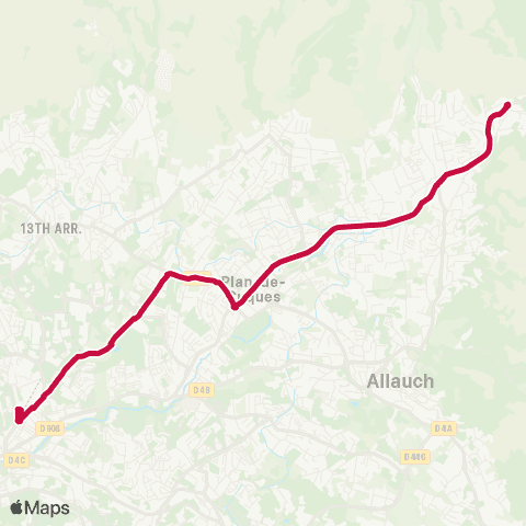 RTM Métro la Rose - Allauch la Fève map